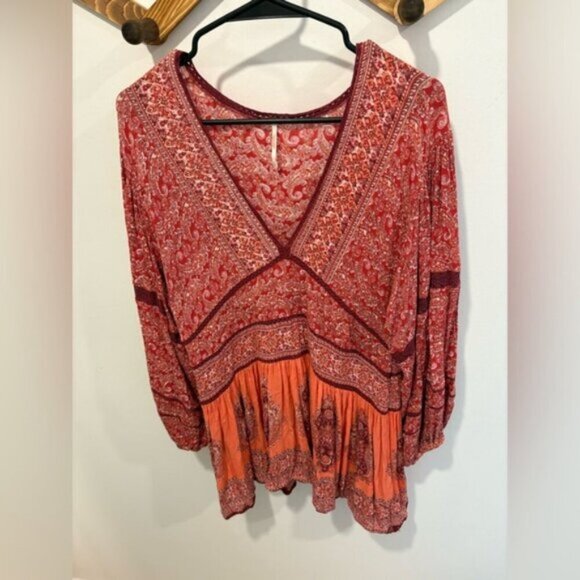 LIKE NEW- FREE PEOPLE -Luna Scarf Print Tunic DRESS/TOP - Picture 3 of 10